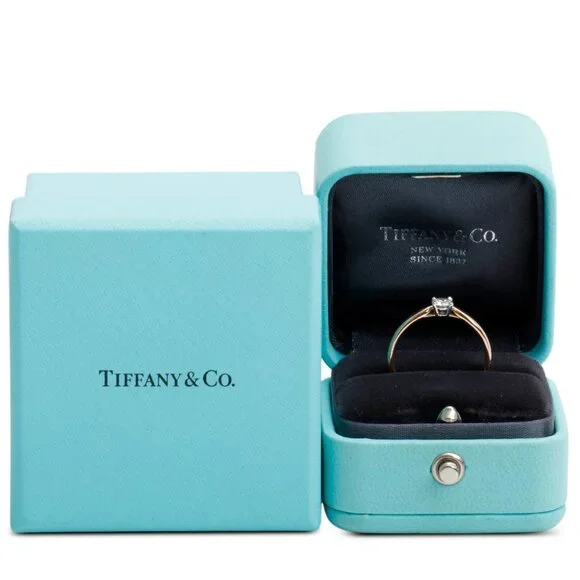 Tiffany & Co. 18k Rose Gold & Platinum 0.29 ct. Diamond Harmony Ring, Size 7.5 - Picture 2 of 5